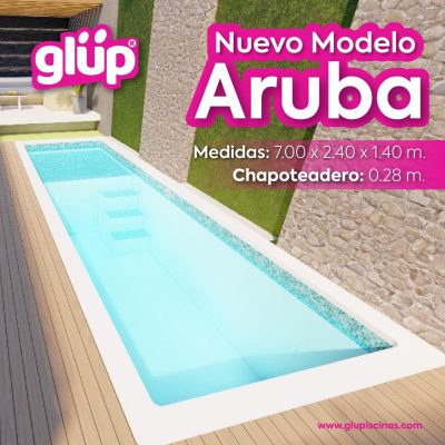 ALBERCA ARUBA 7.0X2.40X1.40 mts + Chapoteadero